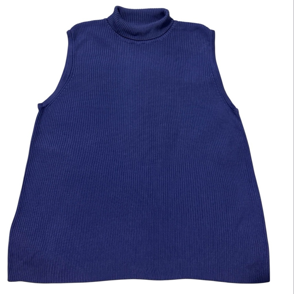 Women’s Sleeveless Purple Turtleneck Silk Top Size:L